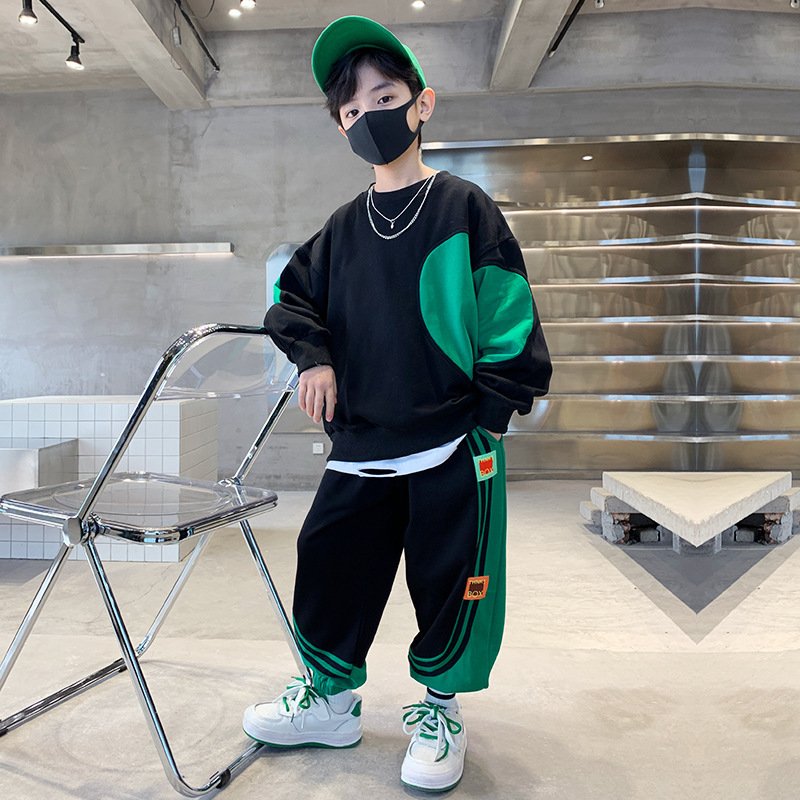 2024 New Spring Autumn Children Clothes Boys Long Sleeve Sweatshirt Sets Children Fashion Handsome Sport Suit Boys Two-Piece Set