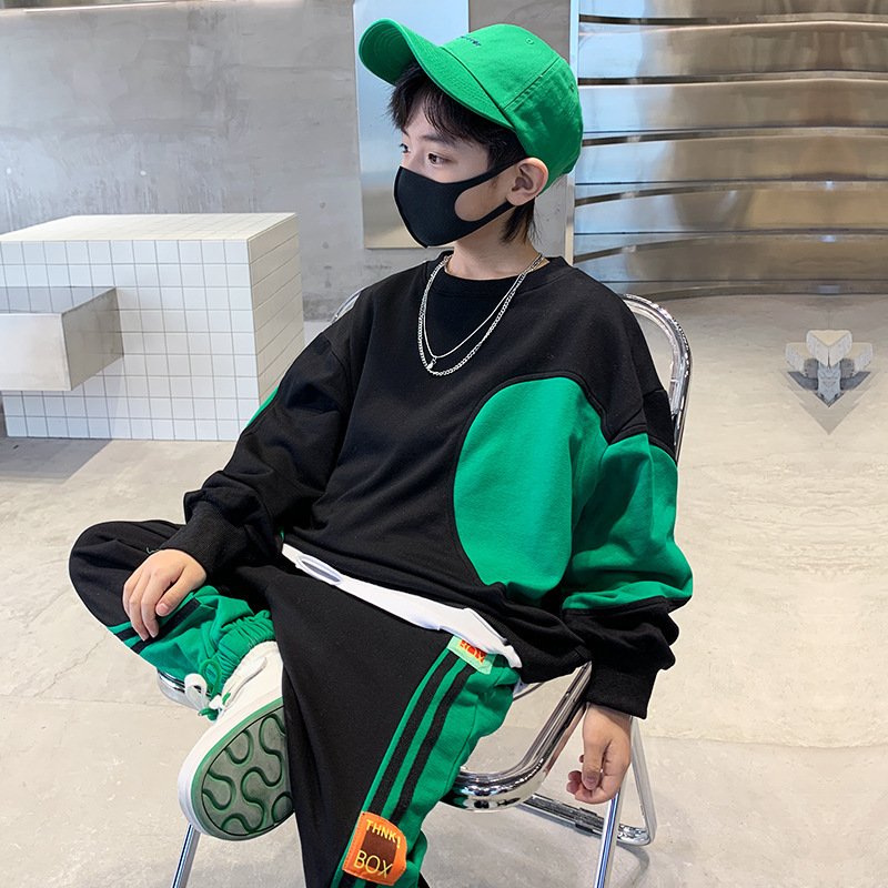 2024 New Spring Autumn Children Clothes Boys Long Sleeve Sweatshirt Sets Children Fashion Handsome Sport Suit Boys Two-Piece Set