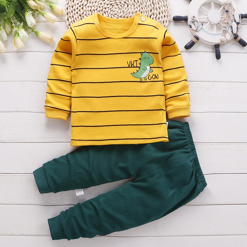 TZ1001 Kids Pajamas Set Baby Boys Girls Cotton Cartoon Children's Clothing Warm Soft Cozy Sweat Sleepwear Suits