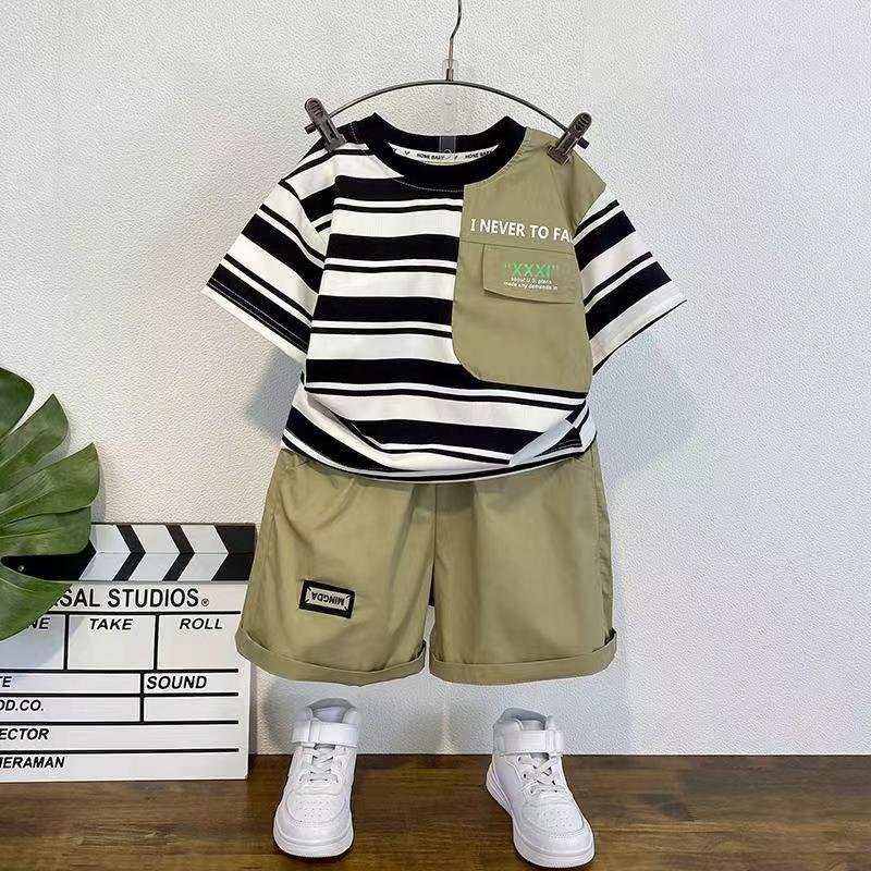 Children Clothes Summer Outfit 2 Pieces Set Outfit Baby Children Boys Kids Clothing Sets