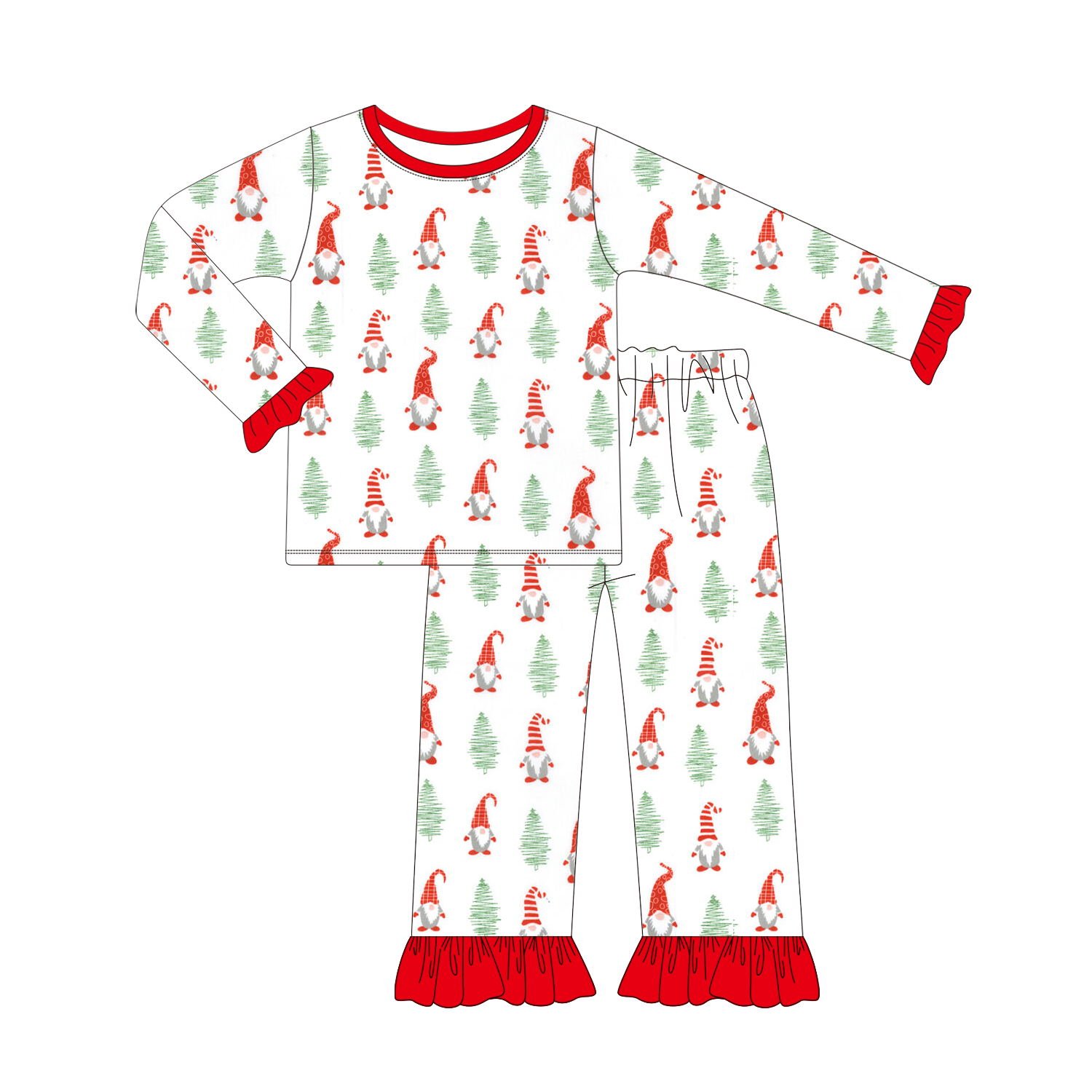 Boyis boutique custom Christmas trees print clothing for baby boys new Born Baby Clothes Sets