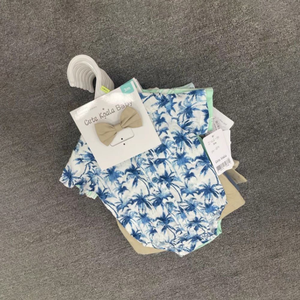 Latest Design 0-18 Months Little Kids Short Sleeve Romper+Shorts Boy Summer Clothing Set Hot Sale Gentleman Two Piece Set