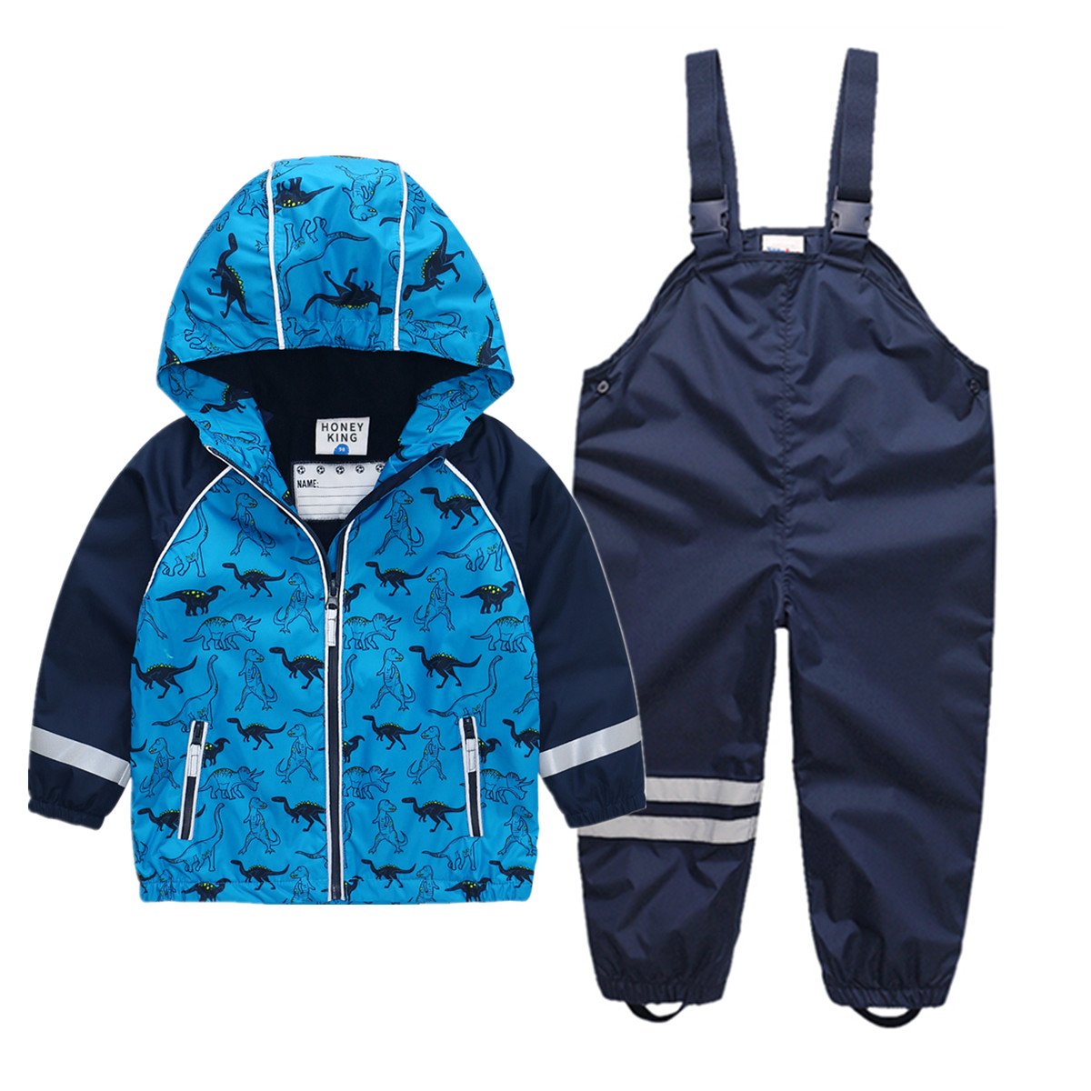 Spring and Autumn Outdoor Kids Raincoat Set, Kids Hoodie Long Sleeve Spring and Autumn Jacket Long Pants Waterproof Set