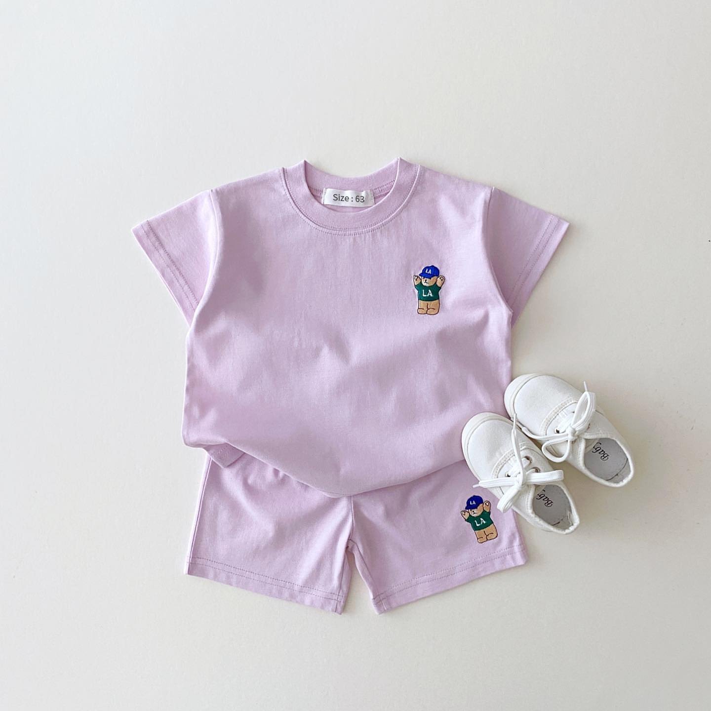 Baby Cotton Clothes Set Summer Casual Tops Shorts Unisex Toddlers Kids Clothing Outfits