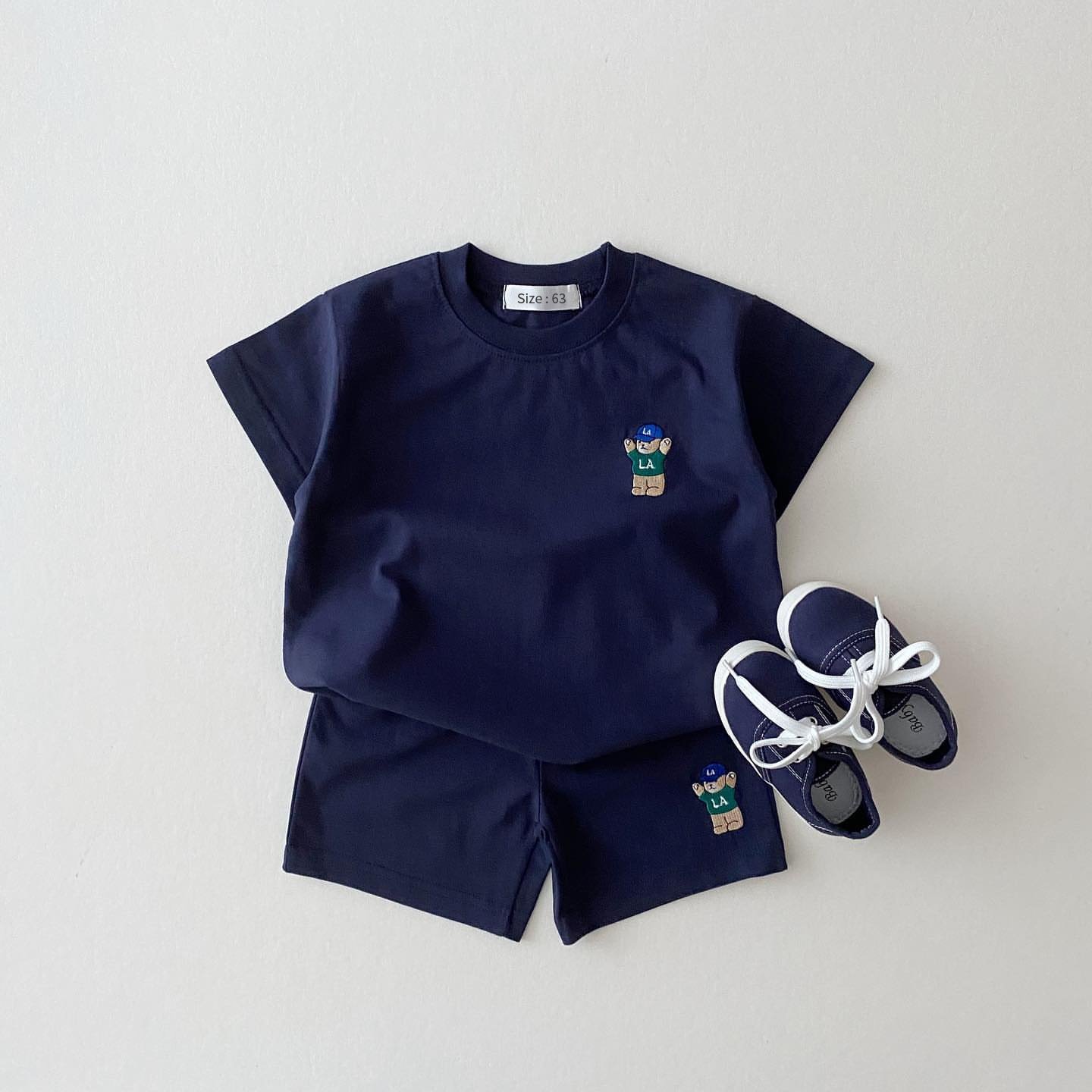 Baby Cotton Clothes Set Summer Casual Tops Shorts Unisex Toddlers Kids Clothing Outfits