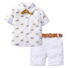 Fashion Children's Clothes Summer Toddler Baby Boy Clothes T Shirts And Shorts Set with Belt 1- 6 Years Kids Boys Clothing Sets
