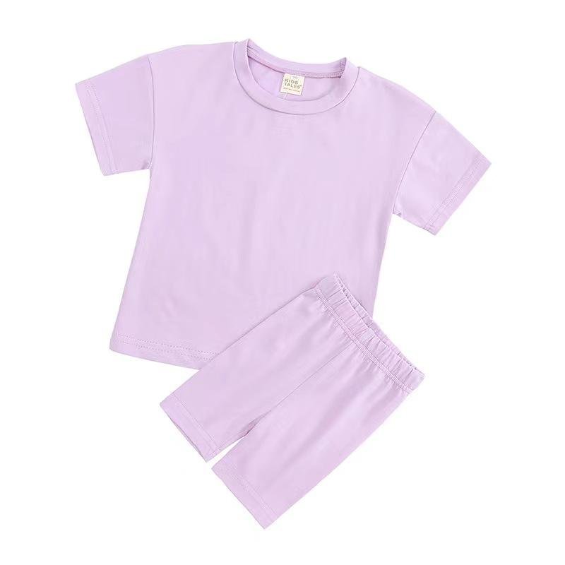 Factory Custom Summer Boys and Girls Short Sleeved T-Shirt Leggings Set 0-16t Children Boys Clothing Sets 2 Piece Sets
