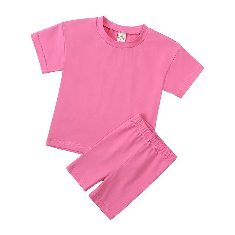 Factory Custom Summer Boys and Girls Short Sleeved T-Shirt Leggings Set 0-16t Children Boys Clothing Sets 2 Piece Sets