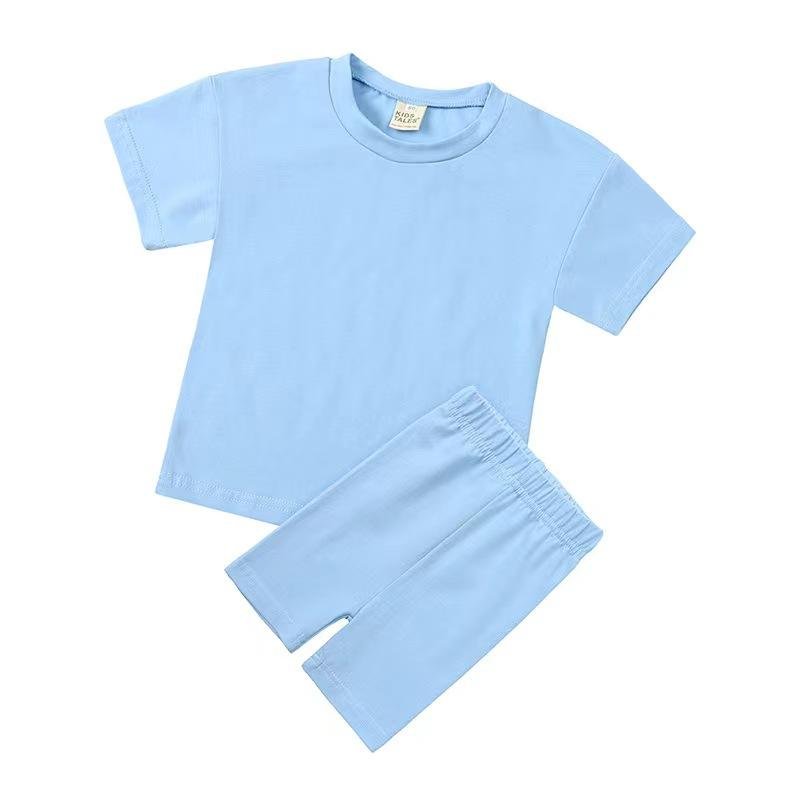 Factory Custom Summer Boys and Girls Short Sleeved T-Shirt Leggings Set 0-16t Children Boys Clothing Sets 2 Piece Sets