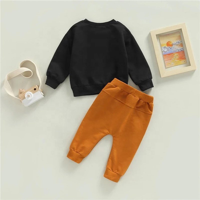 Organic cotton kids tracksuits custom toddler sweatsuit set kid clothes child french terry kid jogger set eco Boys clothing sets