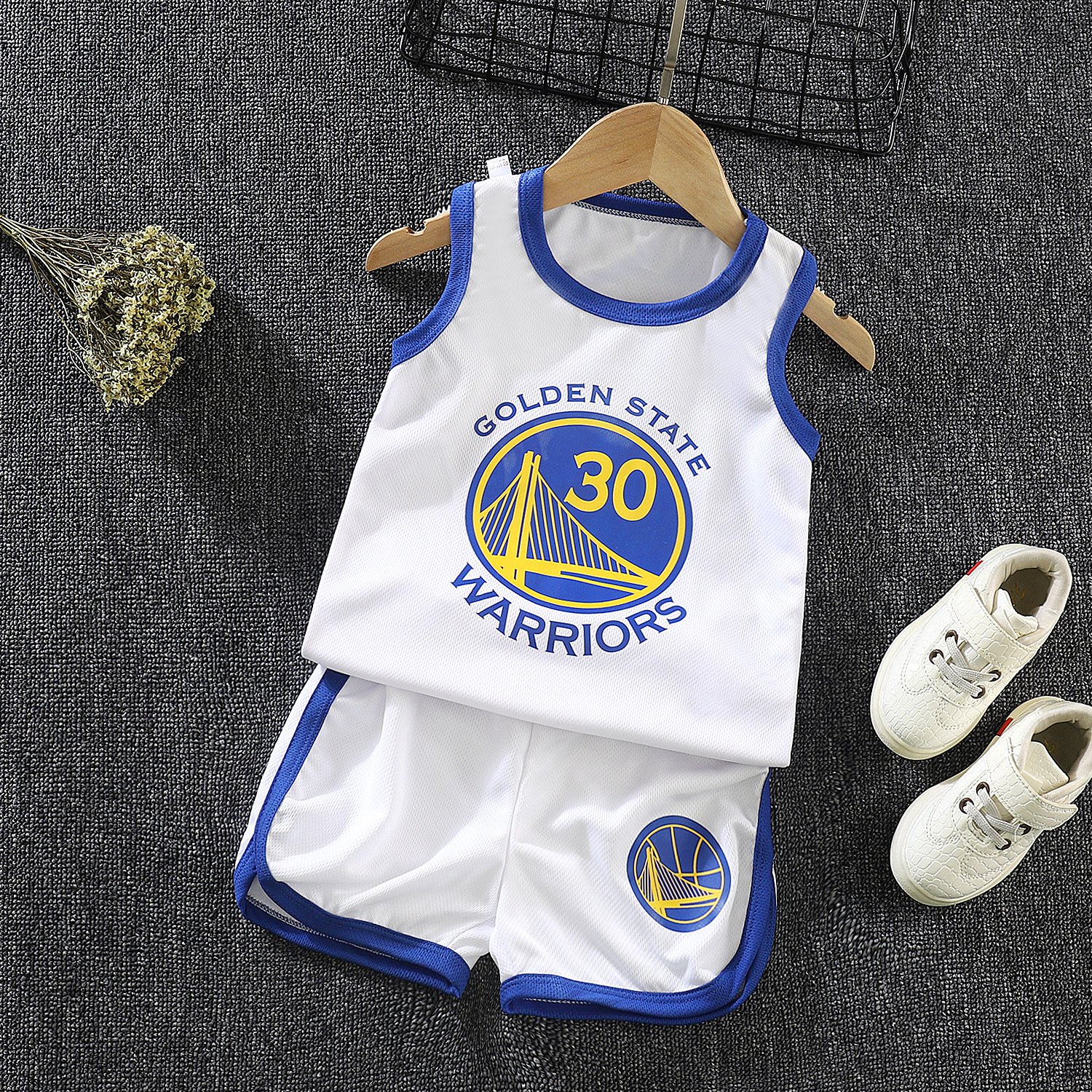 Cotton Short Sleeve Shorts Kids' Summer Leisure Sports-Boys Girls Basketball Apparel Casual Print Design Pupils' Performances
