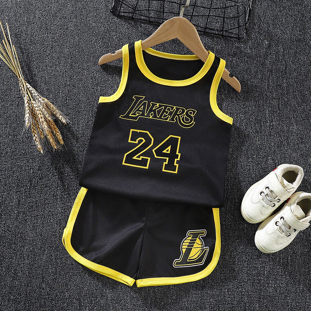 Cotton Short Sleeve Shorts Kids' Summer Leisure Sports-Boys Girls Basketball Apparel Casual Print Design Pupils' Performances