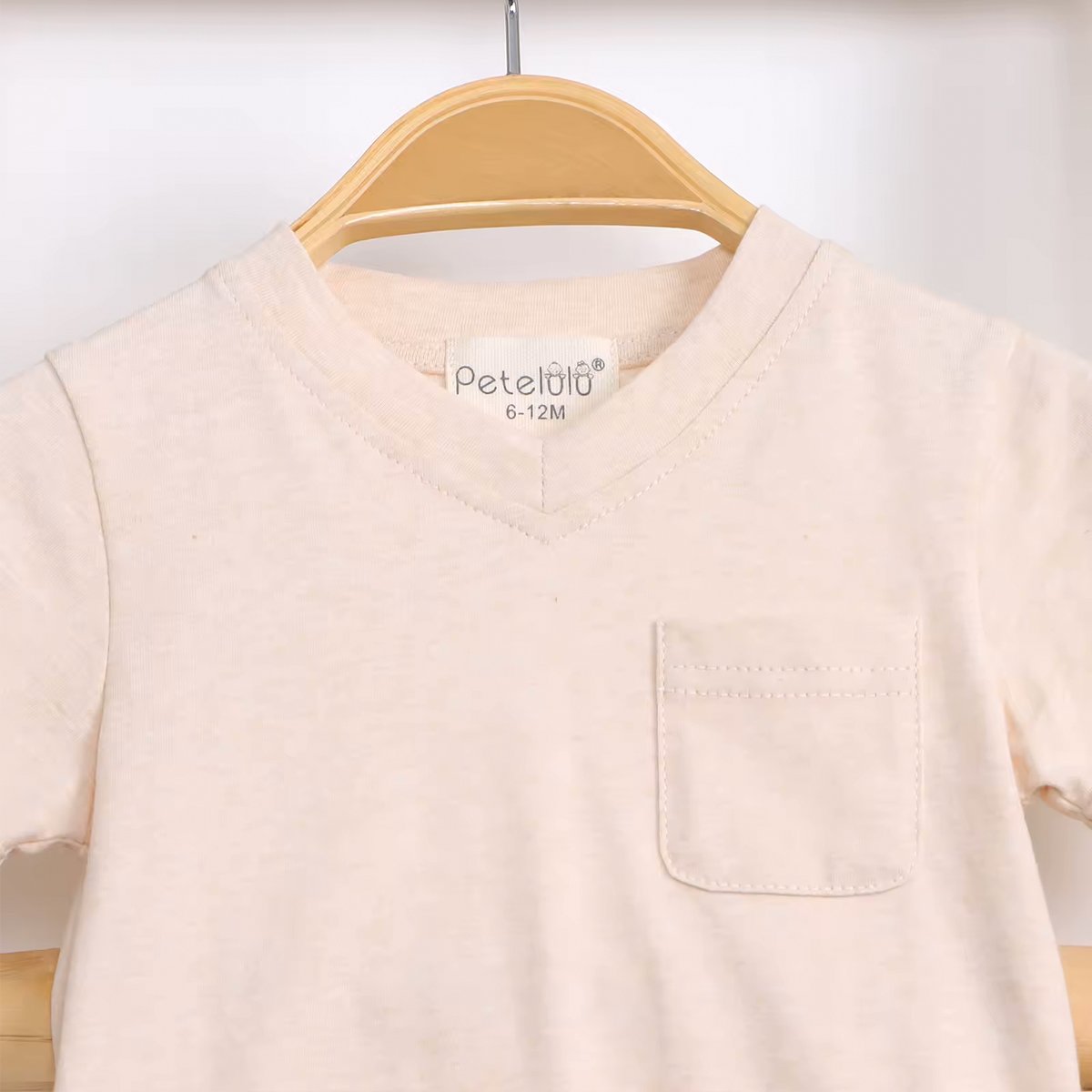 Petelulu Custom Summer 100% Organic Cotton Short Sleeve 2pcs Toddler Children Baby Clothing Sets Baby T-shirt Short Clothes Sets