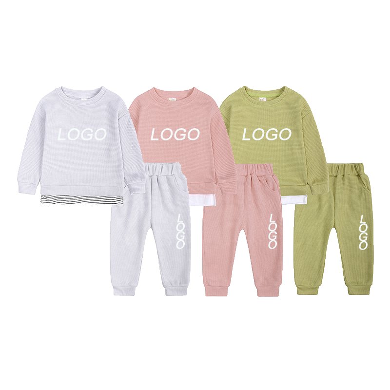 2024 baby cotton kint clothing sets kids boys girls spring autumn loose tracksuit pullovers tops+pants 2pcs sets clothes