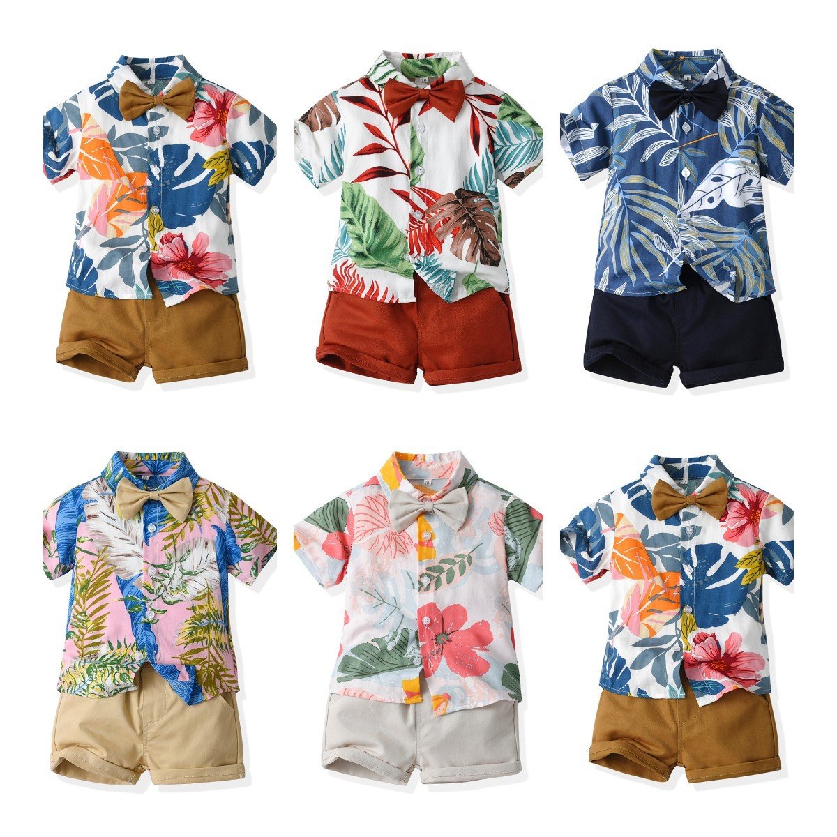 2024 Latest Design Children Boutique Clothing Formal Suit Kids Clothes Boho Shirt Shorts Baby Boy Summer Clothes Two Pieces Sets