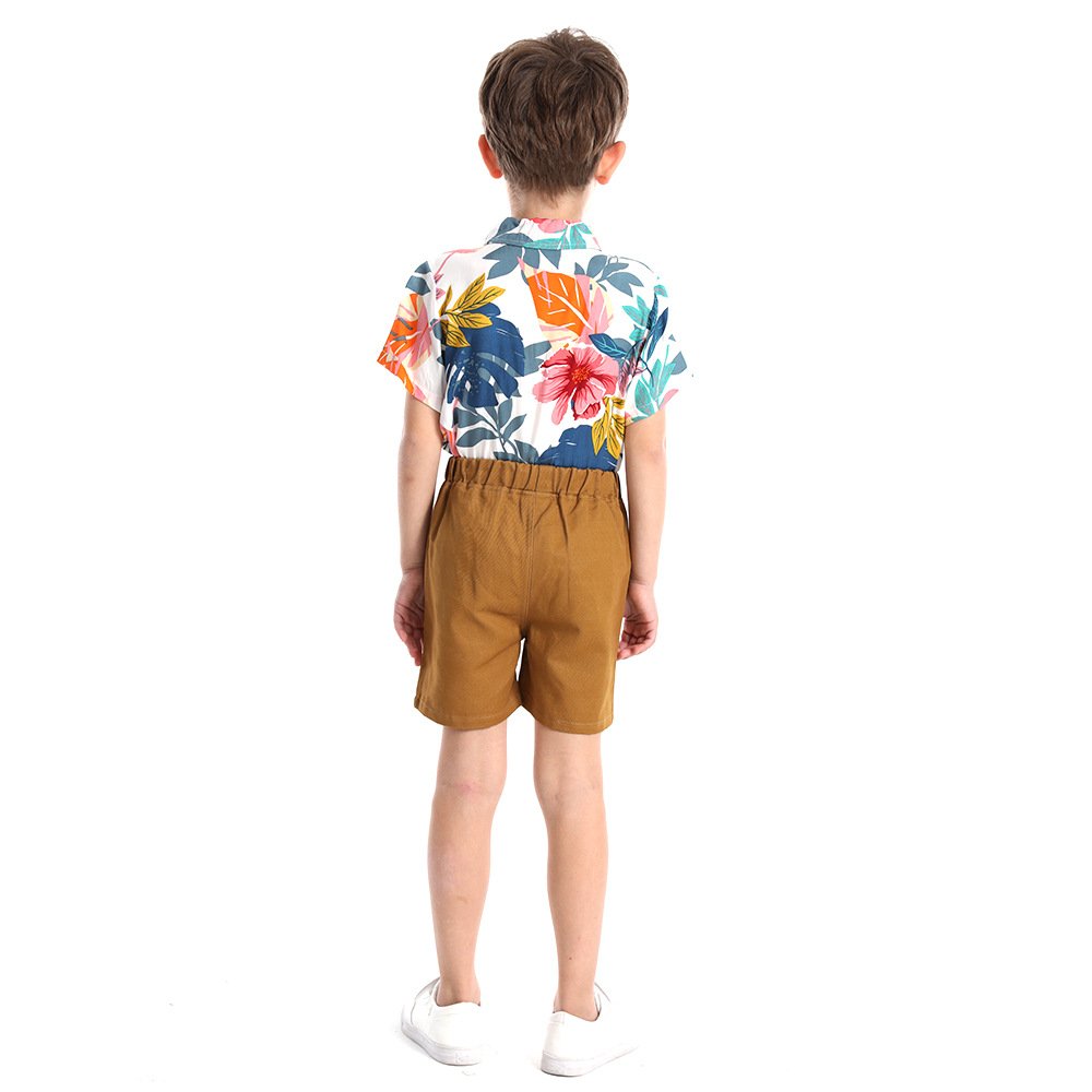 2024 Latest Design Children Boutique Clothing Formal Suit Kids Clothes Boho Shirt Shorts Baby Boy Summer Clothes Two Pieces Sets