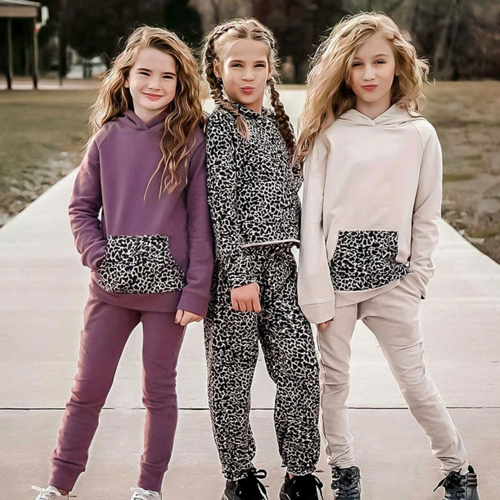 New arrival fashion family sister matching clothes set winter children little girls hoodie mommy and me outfits sets
