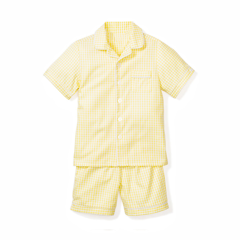 2025 Custom Summer Cotton Plaid Pyjama Short Sleeves Outfit Kids Clothing Clothes Children PJS Boys Pajamas Set