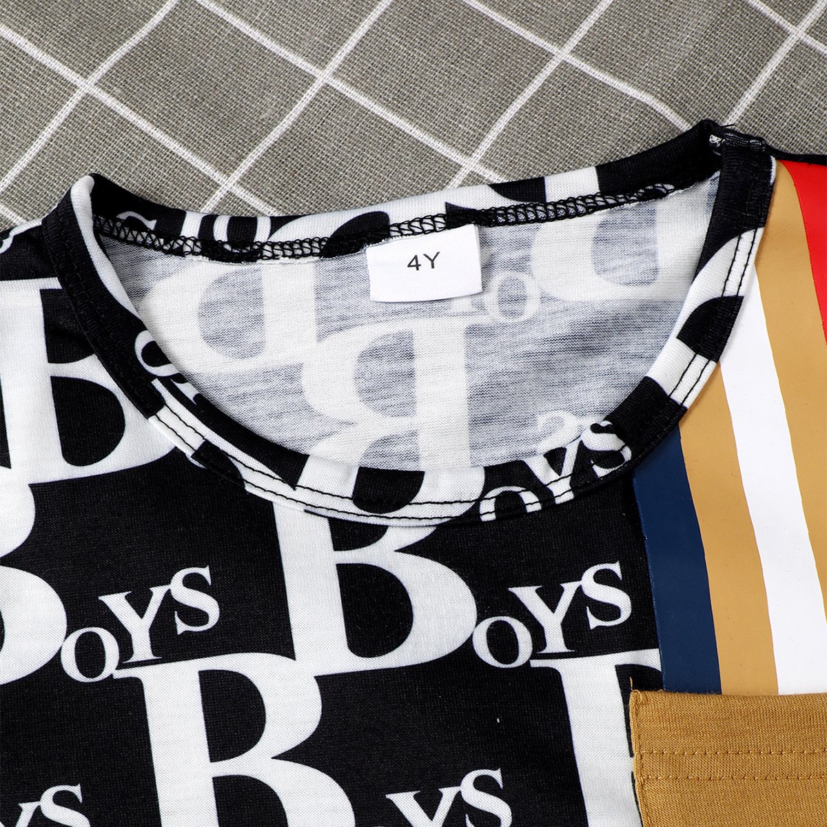 New arrival summer toddler Boys Clothing Sets short sleeves allover letter printed T-shirt + shorts2 Pieces outfits for kids