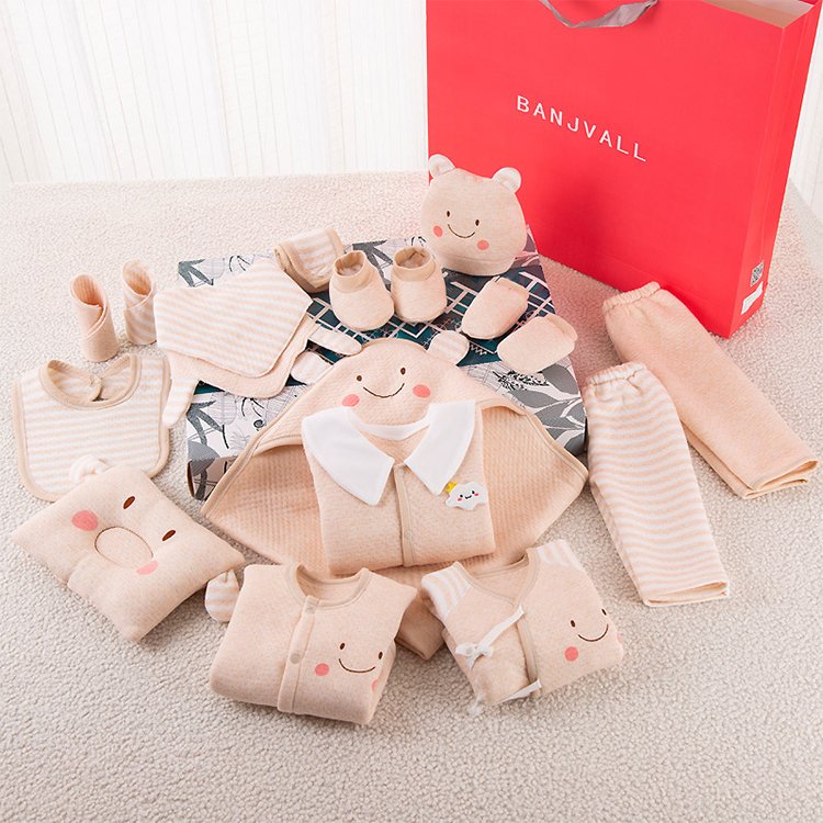 MICHLEY Winter And Autumn Baby gift Box Newborn Cotton Clothes Set 18pcs 0-12 Months Newborn Infant Supplies Boys Clothing Sets