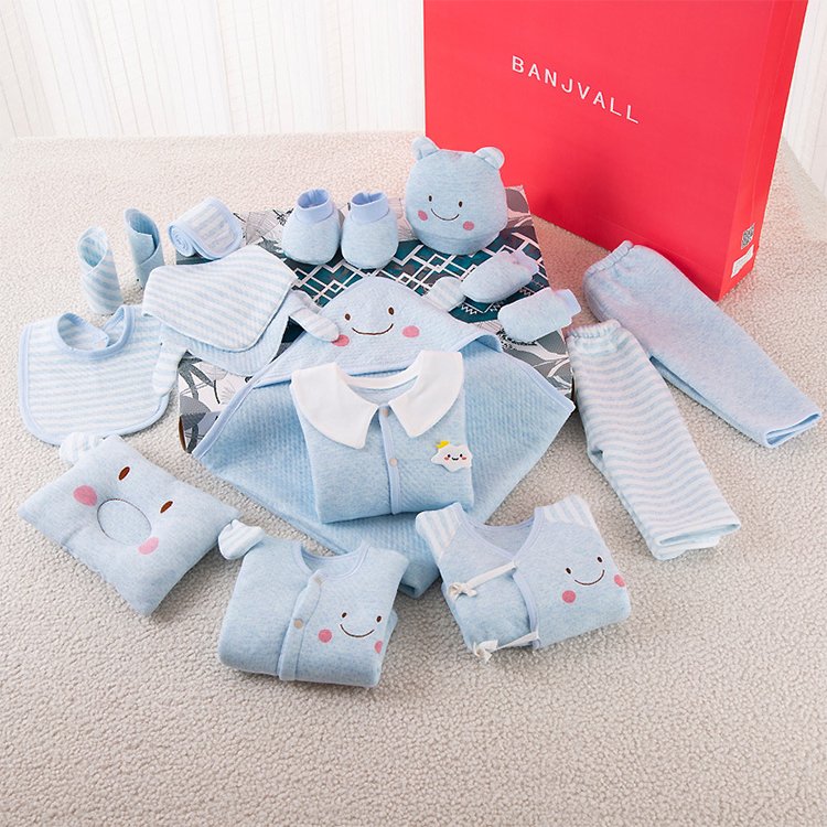 MICHLEY Winter And Autumn Baby gift Box Newborn Cotton Clothes Set 18pcs 0-12 Months Newborn Infant Supplies Boys Clothing Sets