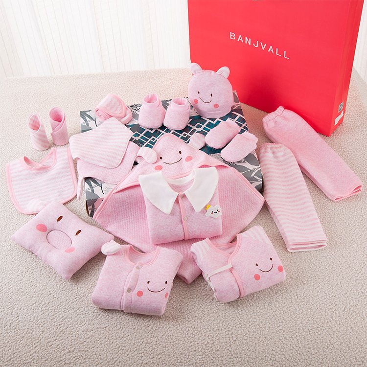 MICHLEY Winter And Autumn Baby gift Box Newborn Cotton Clothes Set 18pcs 0-12 Months Newborn Infant Supplies Boys Clothing Sets