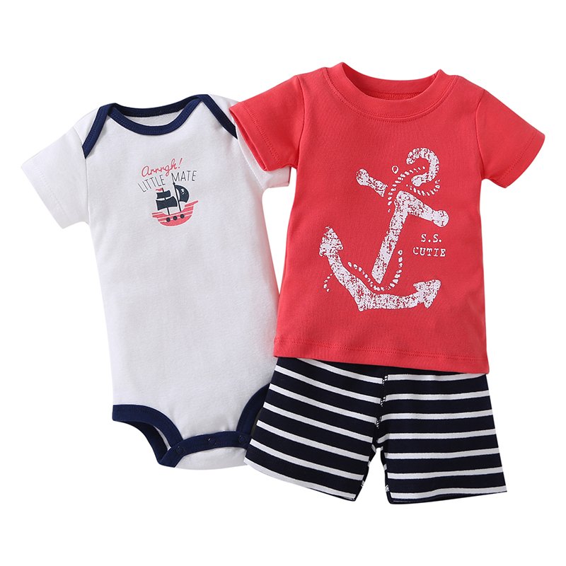 Floral design baby dresses 0-12 months cotton baby romper short pants 3 pcs toddler girls clothing sets