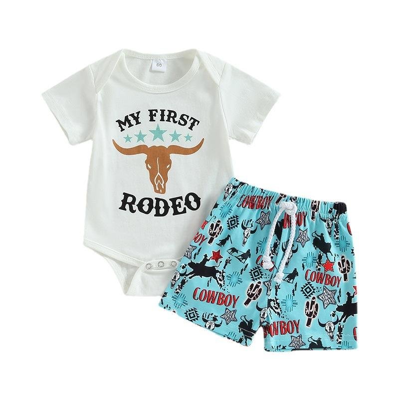 Summer Baby Outfits Kids Toddler Boys Clothing Set Custom Boys Short Sleeve T-Shirt And Short 2pcs Set With Logo