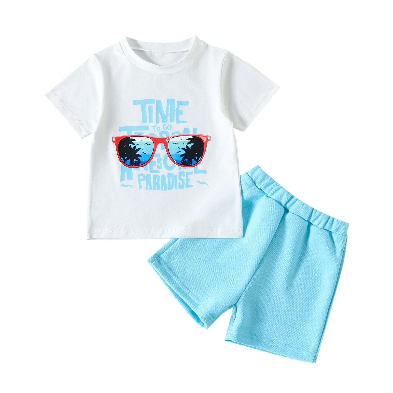Summer Baby Outfits Kids Toddler Boys Clothing Set Custom Boys Short Sleeve T-Shirt And Short 2pcs Set With Logo