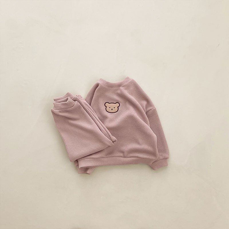 Korean Style Infants Clothes Sets Long Sleeved Sweater Shirt 2pcs Clothing Set For Boys Girls