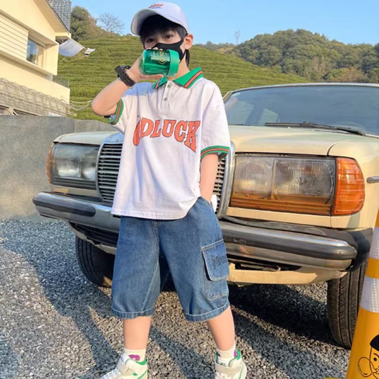 2024 CUHK Boys Summer Dress Korean Style Casual Cotton Polo Shirt with Short Sleeves ODM Supply