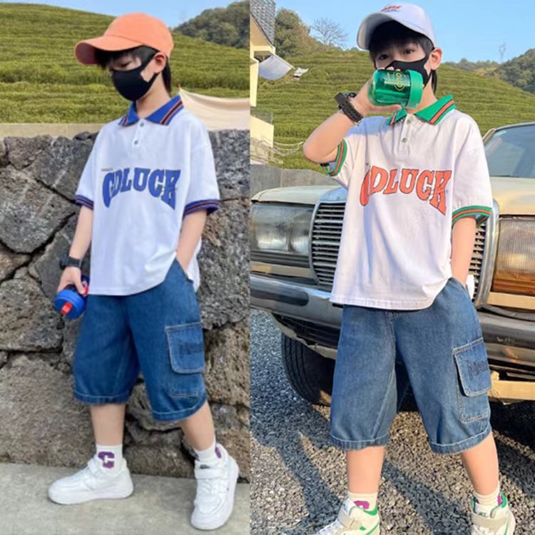 2024 CUHK Boys Summer Dress Korean Style Casual Cotton Polo Shirt with Short Sleeves ODM Supply