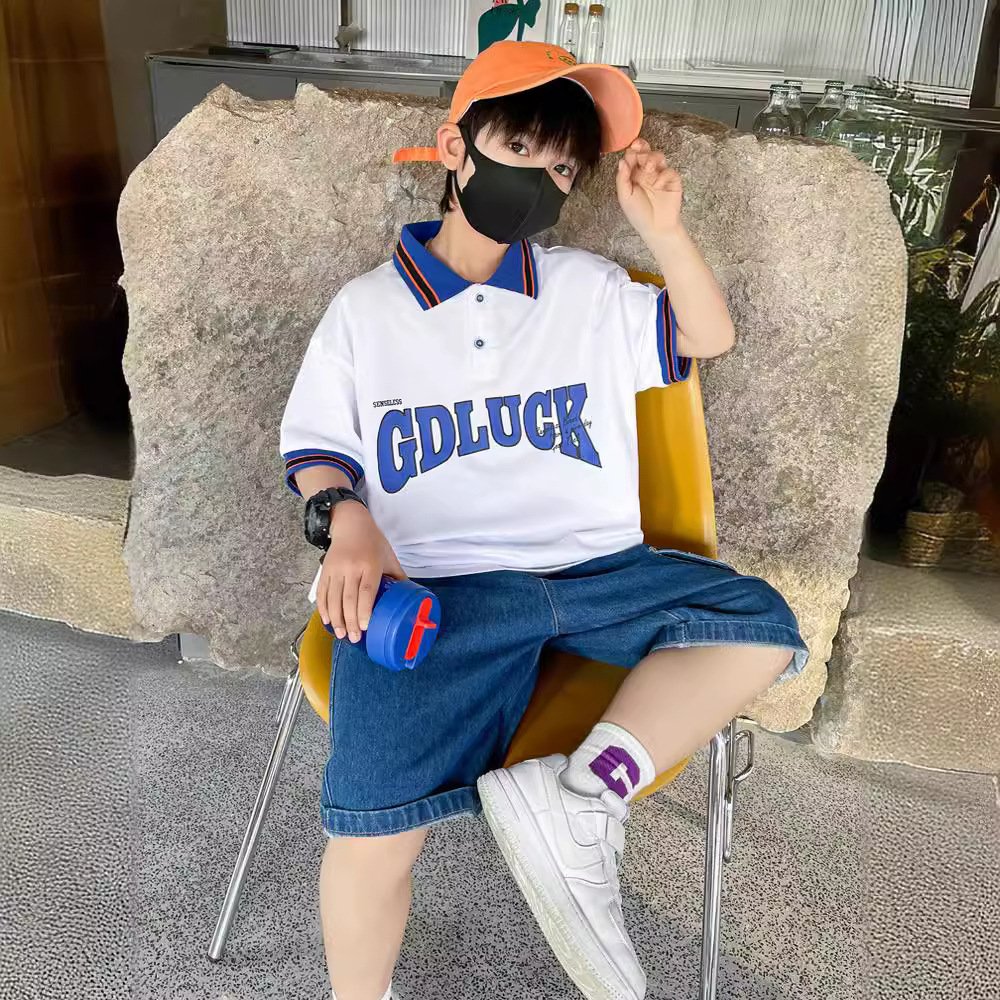 2024 CUHK Boys Summer Dress Korean Style Casual Cotton Polo Shirt with Short Sleeves ODM Supply