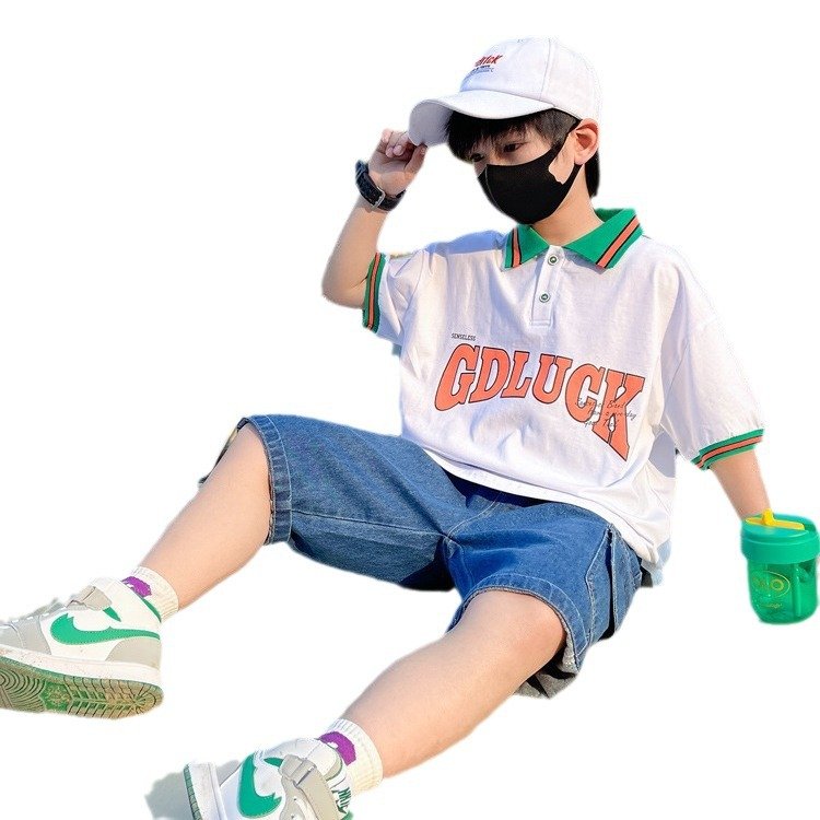 2024 CUHK Boys Summer Dress Korean Style Casual Cotton Polo Shirt with Short Sleeves ODM Supply