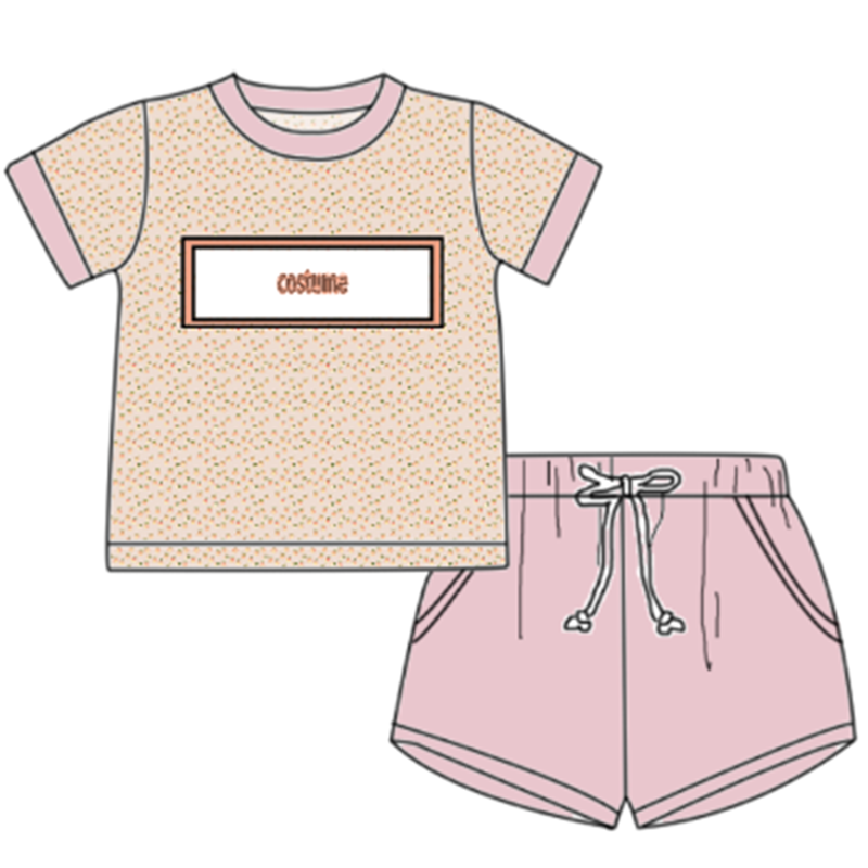 Yihui OEM new design boutique Organic Cotton print toddler baby kids jogger outfit boys girls clothing sets