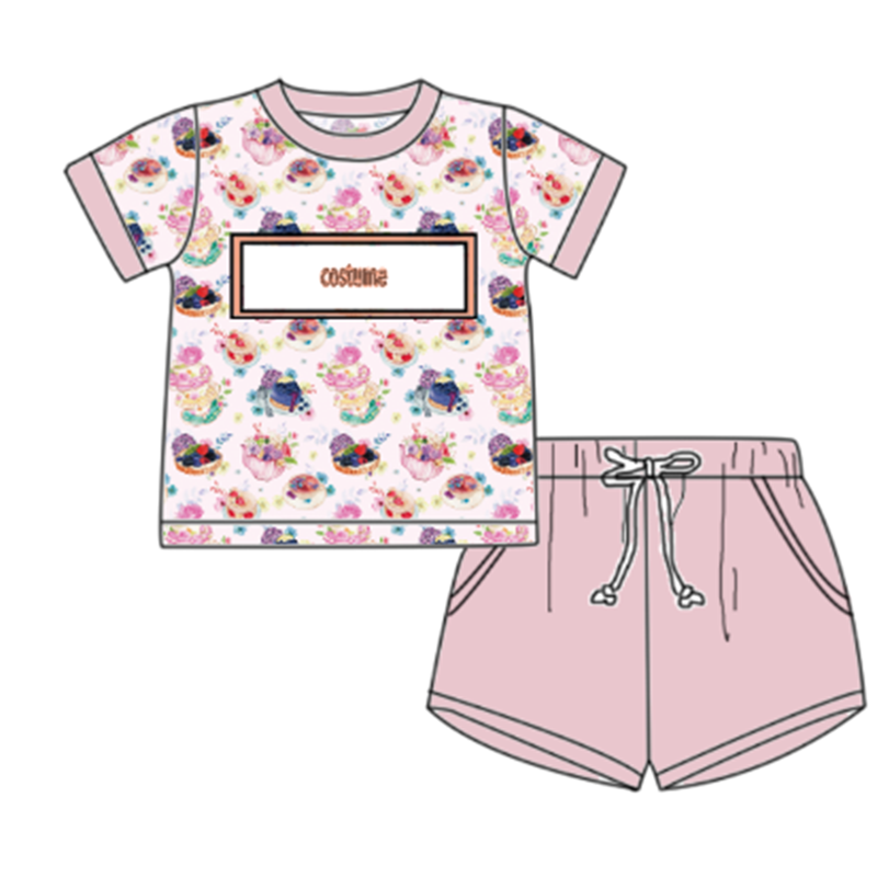 Yihui OEM new design boutique Organic Cotton print toddler baby kids jogger outfit boys girls clothing sets