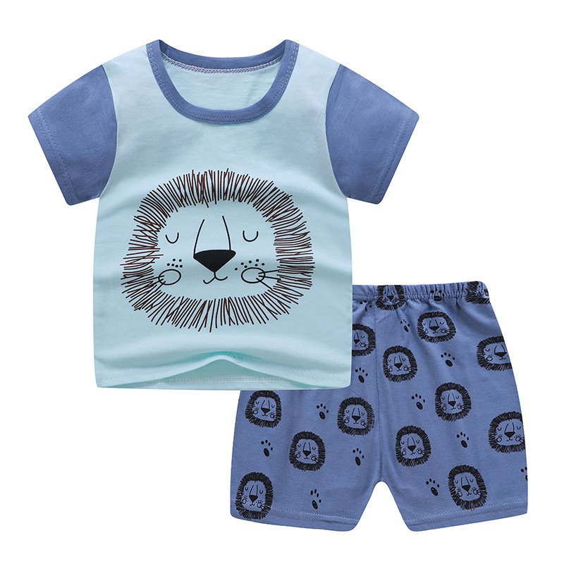 Hot Sale Cheap Baby Boy Clothes 2pcs Set Toddler Summer Baby Boy T-shirt Strap Shorts Boys Boutique Outfits