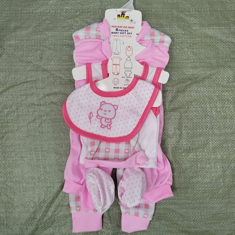 2024 New Born Baby Clothes Unisex Bodysuits Sets 8pcs Designer New Born Baby Clothes Comfort Infant Outfit Baby Essentials