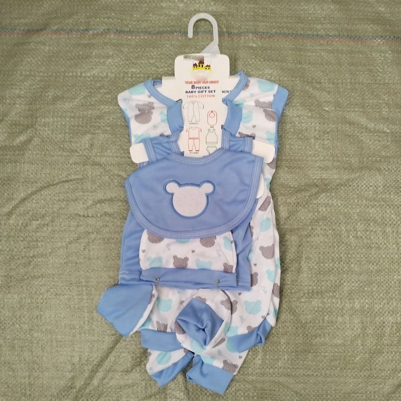 2024 New Born Baby Clothes Unisex Bodysuits Sets 8pcs Designer New Born Baby Clothes Comfort Infant Outfit Baby Essentials