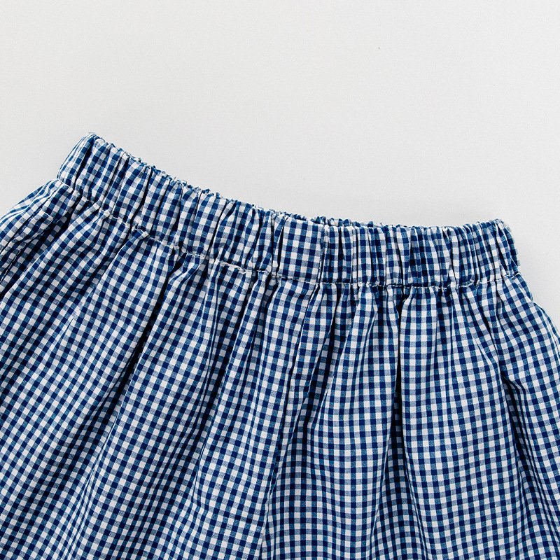 Summer 1-3 Years Old Boys Clothing Set Short Shirt and Plaid Loose Shorts Two-piece Set Toddler Clothes Outfit Set Wholesale