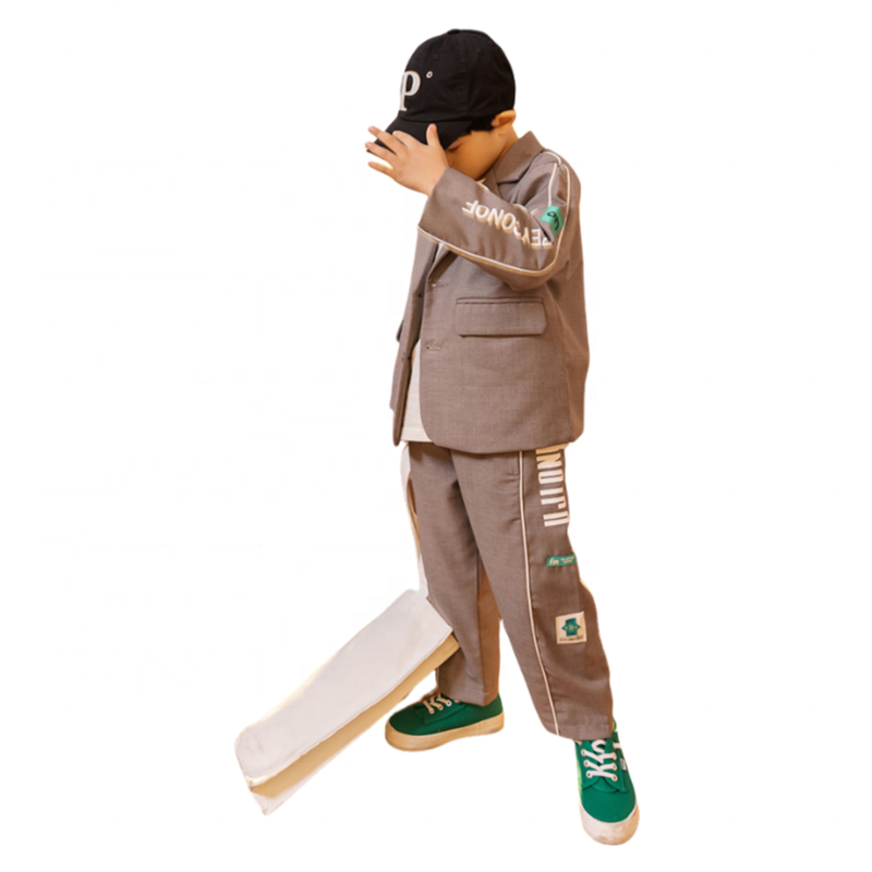 2024 Autumn Trendy Children Outsuits Long Sleeve Printed Uniform and Pants 2pcs Boy Clothing Sets