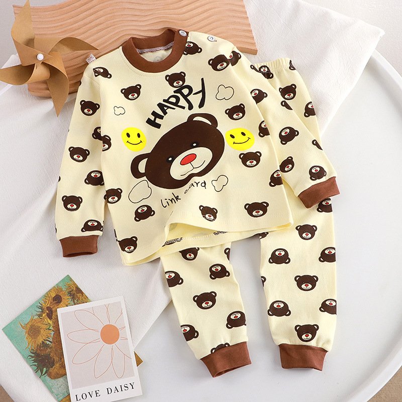 Autumn and winter children's underwear set pure cotton baby boy autumn clothes autumn trousers spring baby pajamas home Clothes