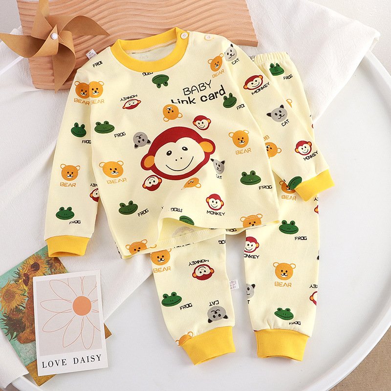 Autumn and winter children's underwear set pure cotton baby boy autumn clothes autumn trousers spring baby pajamas home Clothes