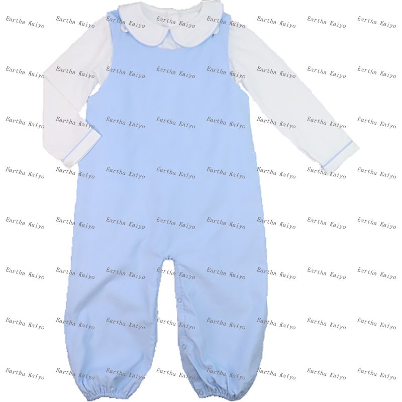 kids clothes set 2pieces Corduroy cotton Christmas peter pan collar shirts monogram winter baby knit rompers