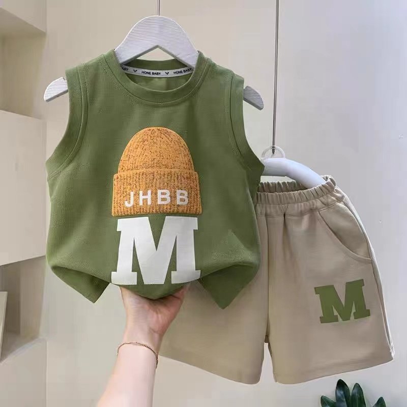 Wholesale Mixed Summer Boys Girls Kids Tank Top Shorts Garment Stock Lot Clothes Set