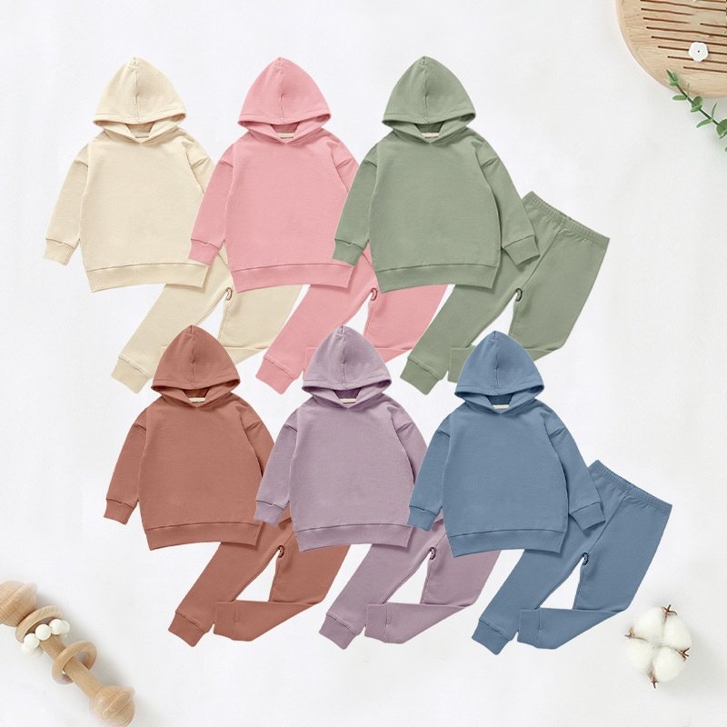 Custom Blank Sweatsuit Set Toddler Boy Girl Children Clothes 2 Piece Kids Hoodies and Sweatpants Children's Clothing Sets
