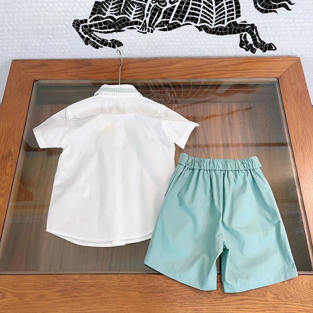 Luxury Boys Outfit Kids Summer Designer Children's Clothing Boy Short Sleeve Shirt Set Fashion Half Sleeve Shorts 2Pcs Suit