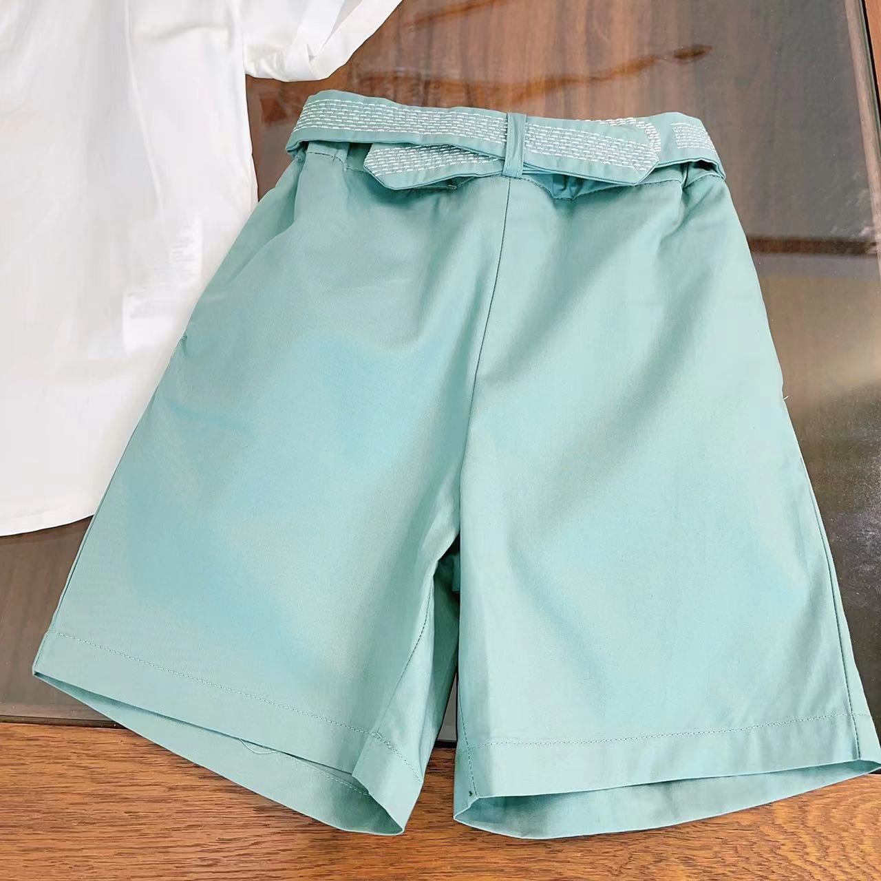 Luxury Boys Outfit Kids Summer Designer Children's Clothing Boy Short Sleeve Shirt Set Fashion Half Sleeve Shorts 2Pcs Suit