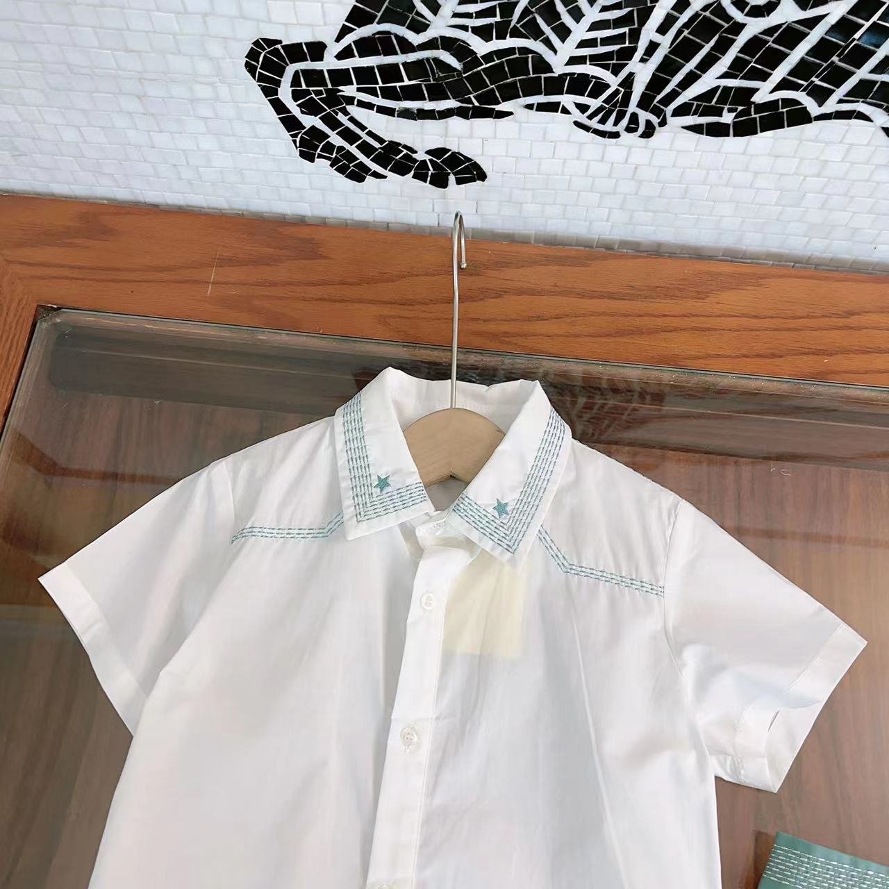 Luxury Boys Outfit Kids Summer Designer Children's Clothing Boy Short Sleeve Shirt Set Fashion Half Sleeve Shorts 2Pcs Suit