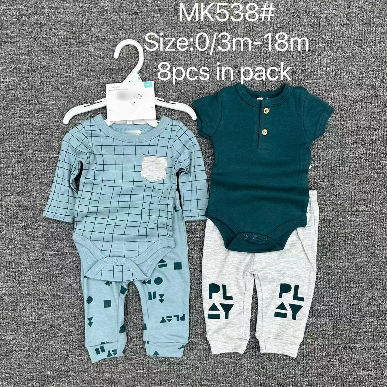 Wholesale Toddler Baby Boys And Girls Romper Pants Set High Quality Summer New Born Kids Onesie With Hanger